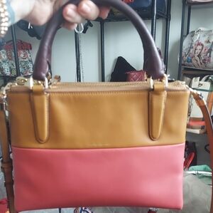 COACH Borough Retro Two-Tone Leather Handbag
